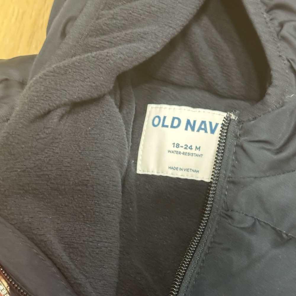 Old Navy Baby Bunting Water Resistant Navy Blue Puffer Snowsuit - Picture 3 of 6